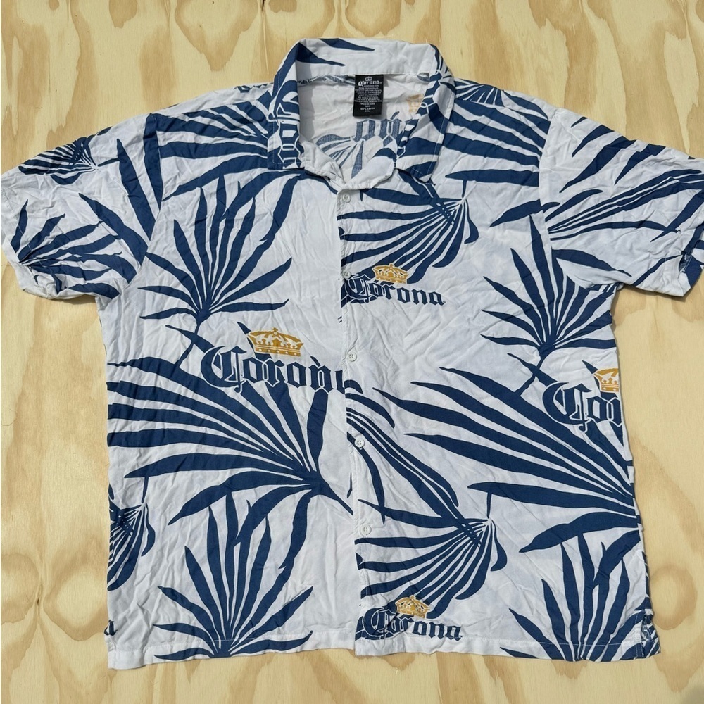Corona Hawaiian Shirt Men’s Tropical Summer Beach Short Sleeve Size XXL